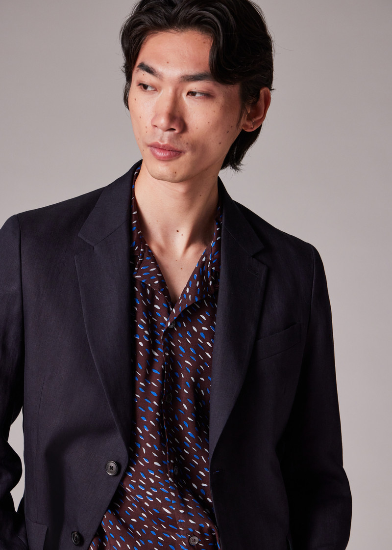 Dark Navy Linen Buggy-Lined Blazer 7