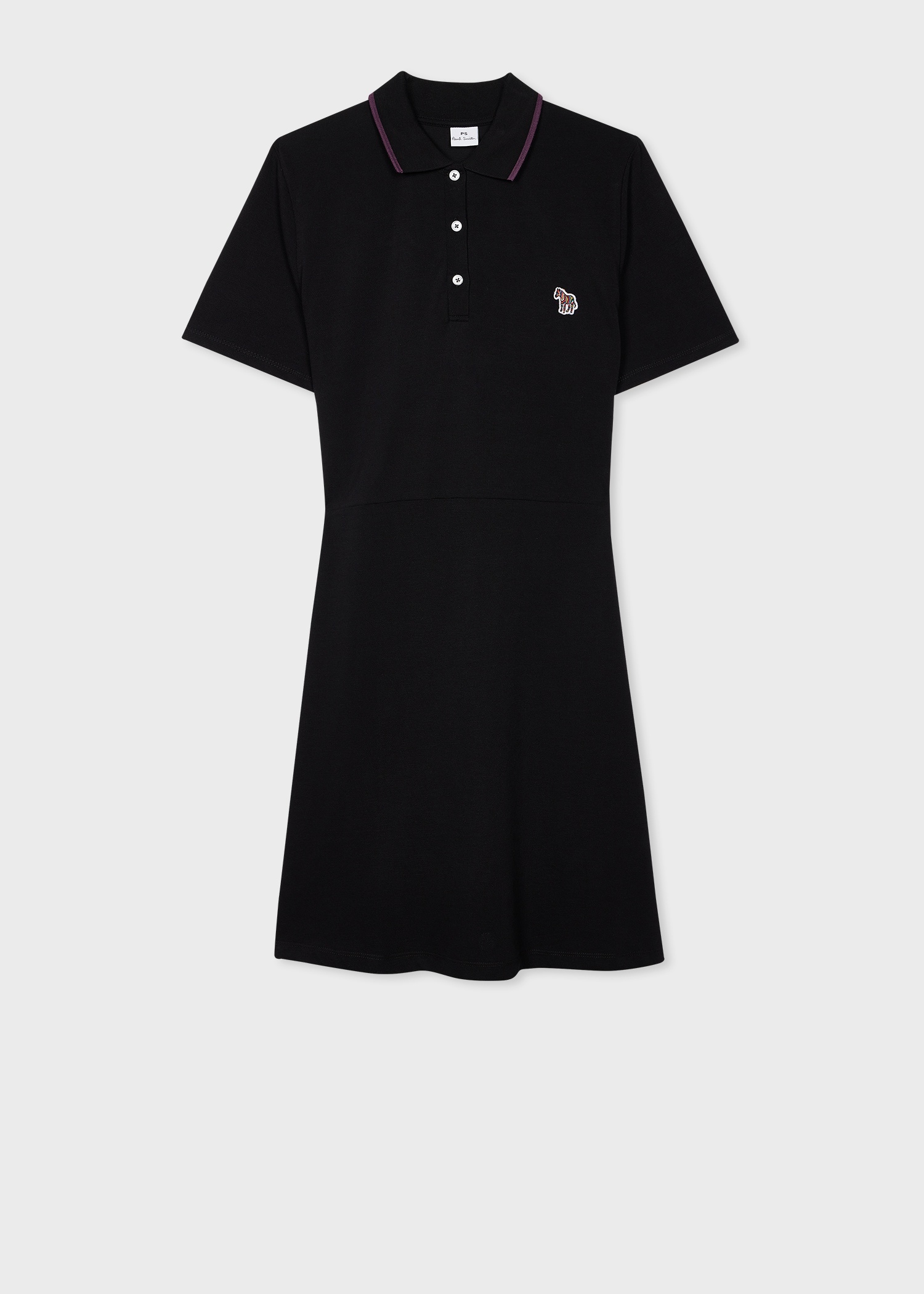 Women's Black Zebra Polo Dress - 1