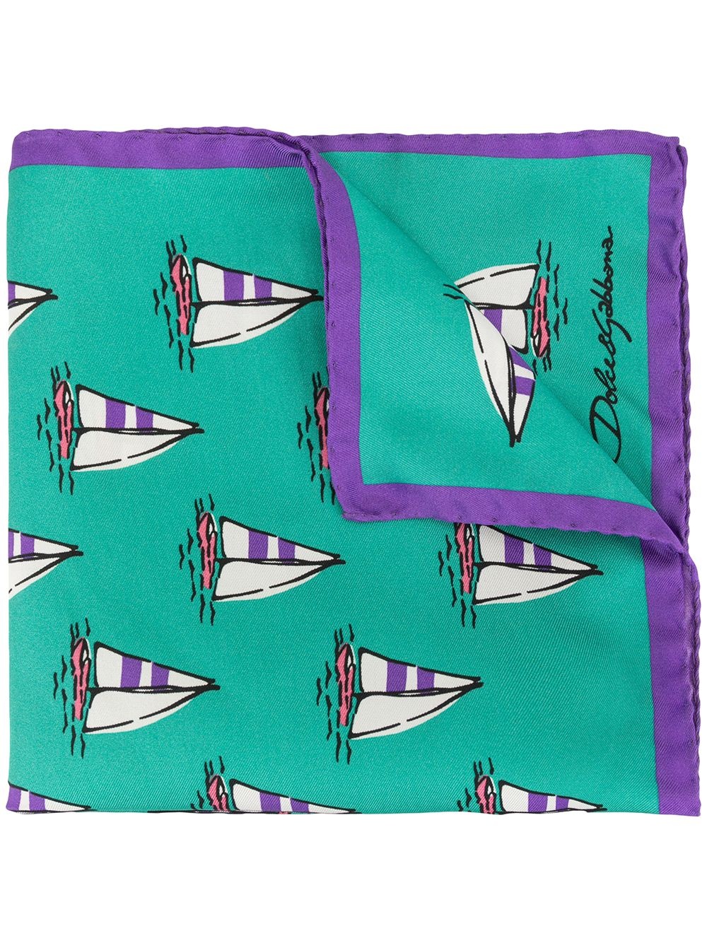 boat print pocket handkerchief - 1