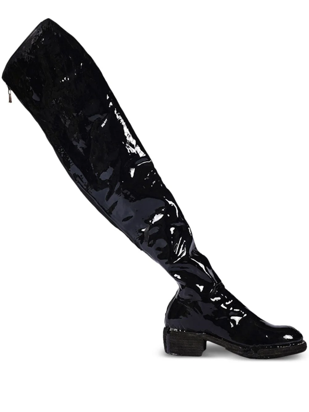 laminated knee-high leather boots - 1