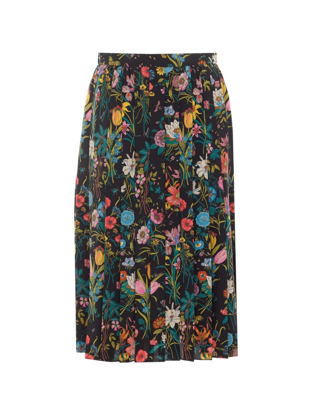 printed silk midi skirt - 1