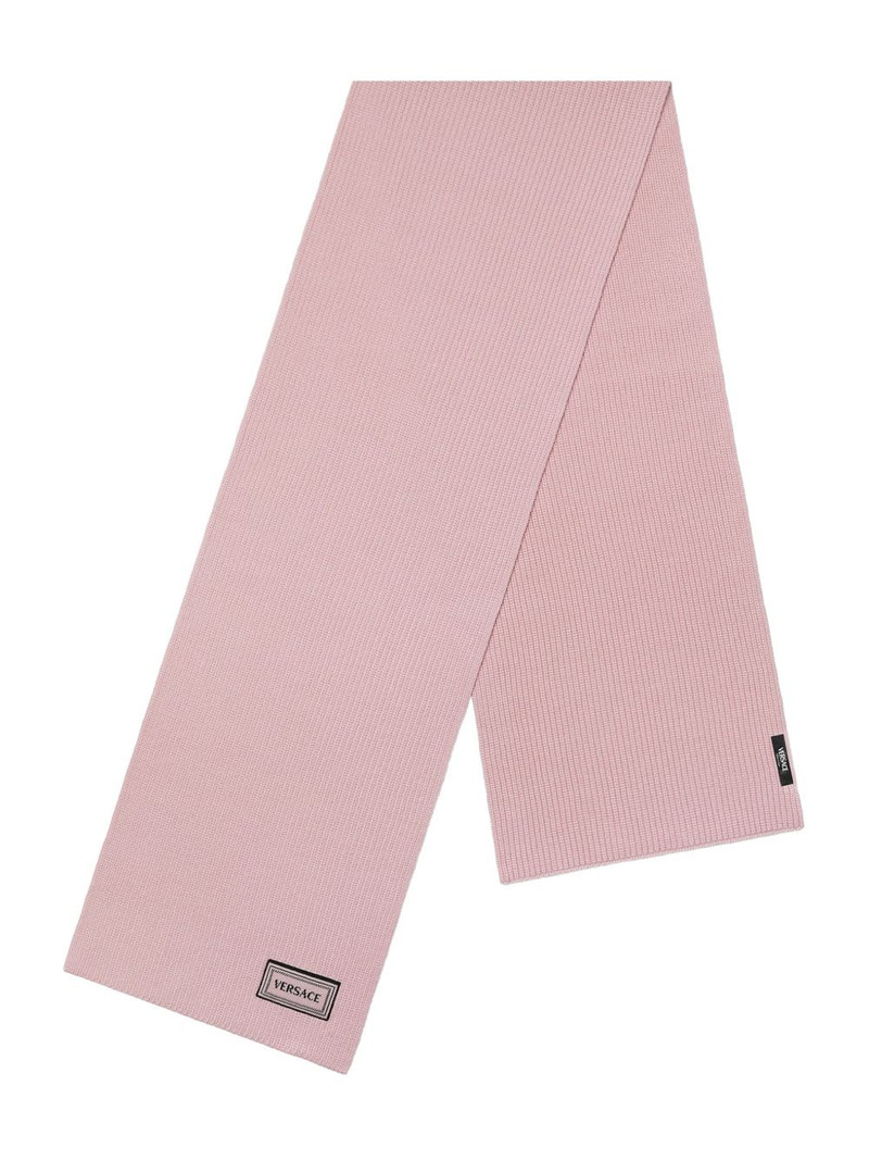 ribbed logo-patch scarf 1