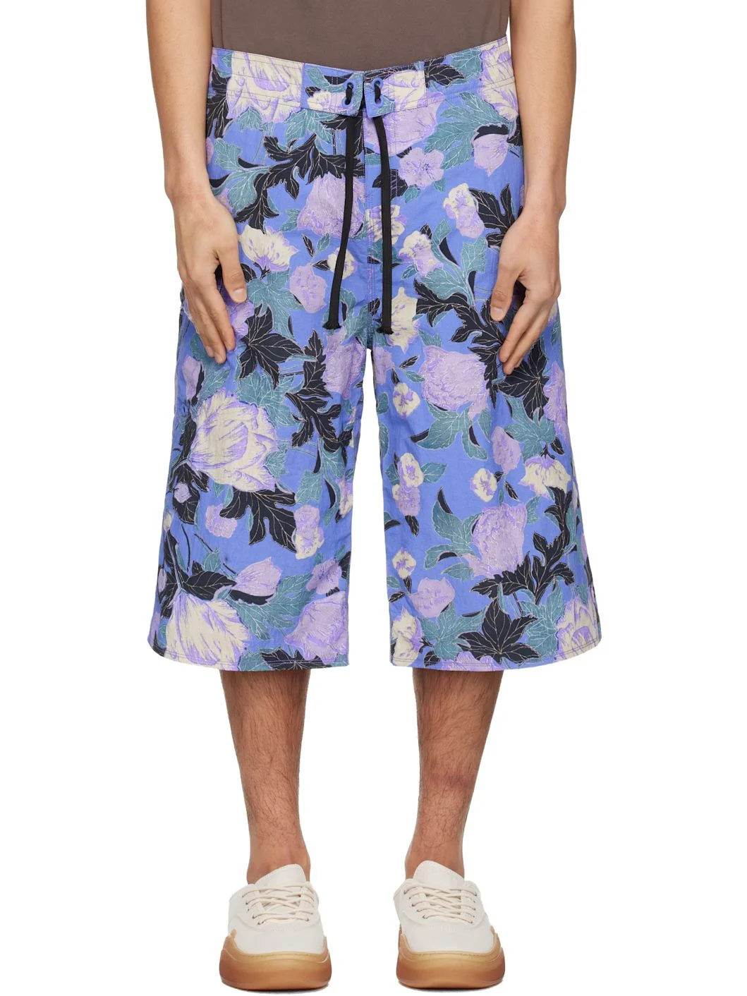 Purple Printed Shorts - 1