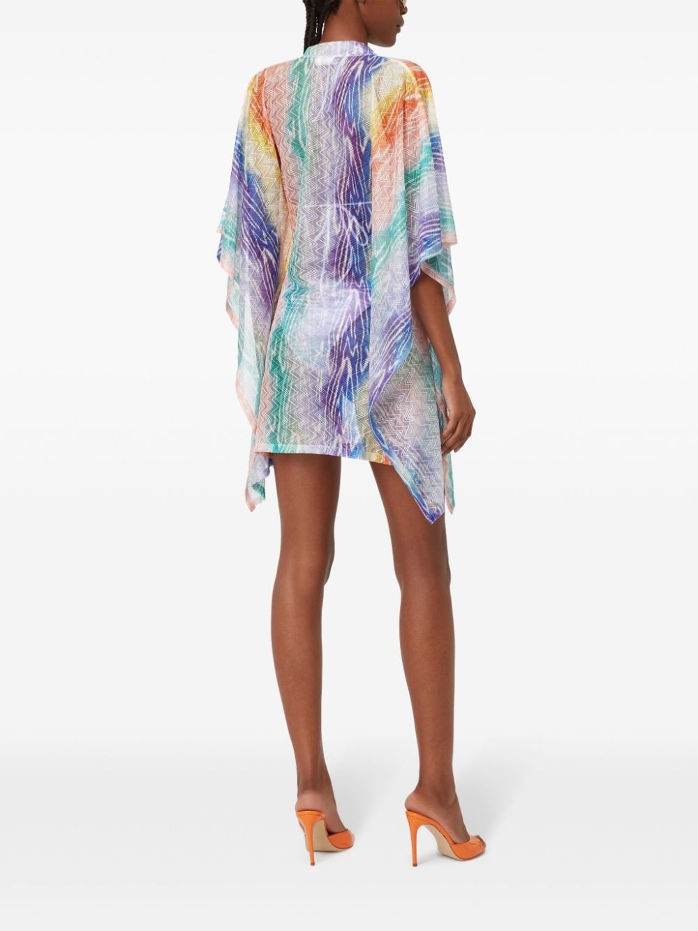 tie dye-print kaftan minidress - 3