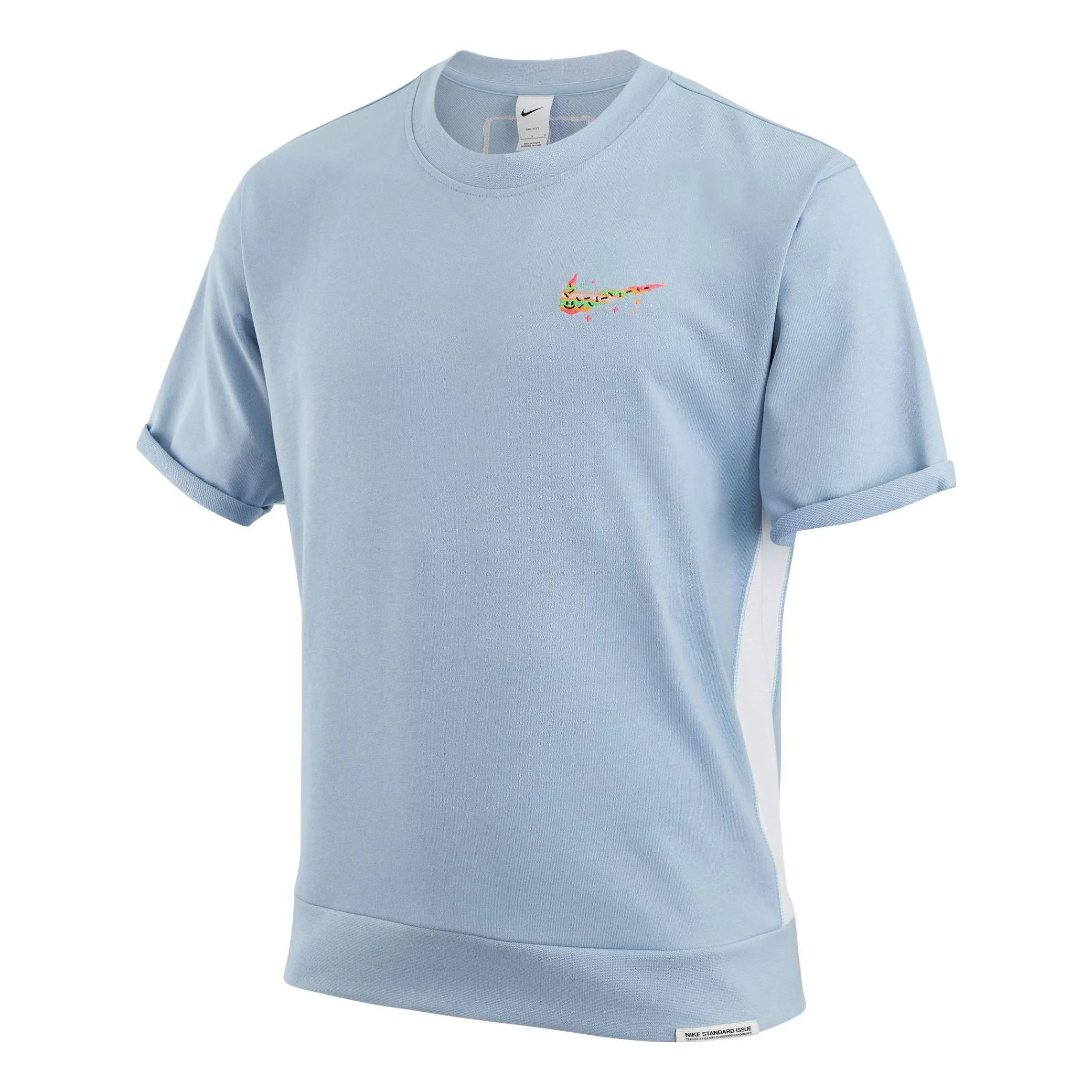 Nike Colorblock Cartoon Small Label Sports Training Round Neck Short Sleeve Blue DV3201-425 - 1