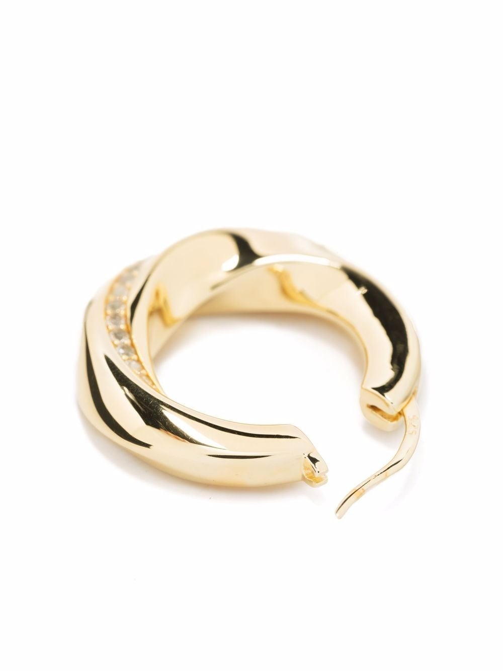 Infinity Rock-Crystal gold-plated sterling-silver hoops - 3