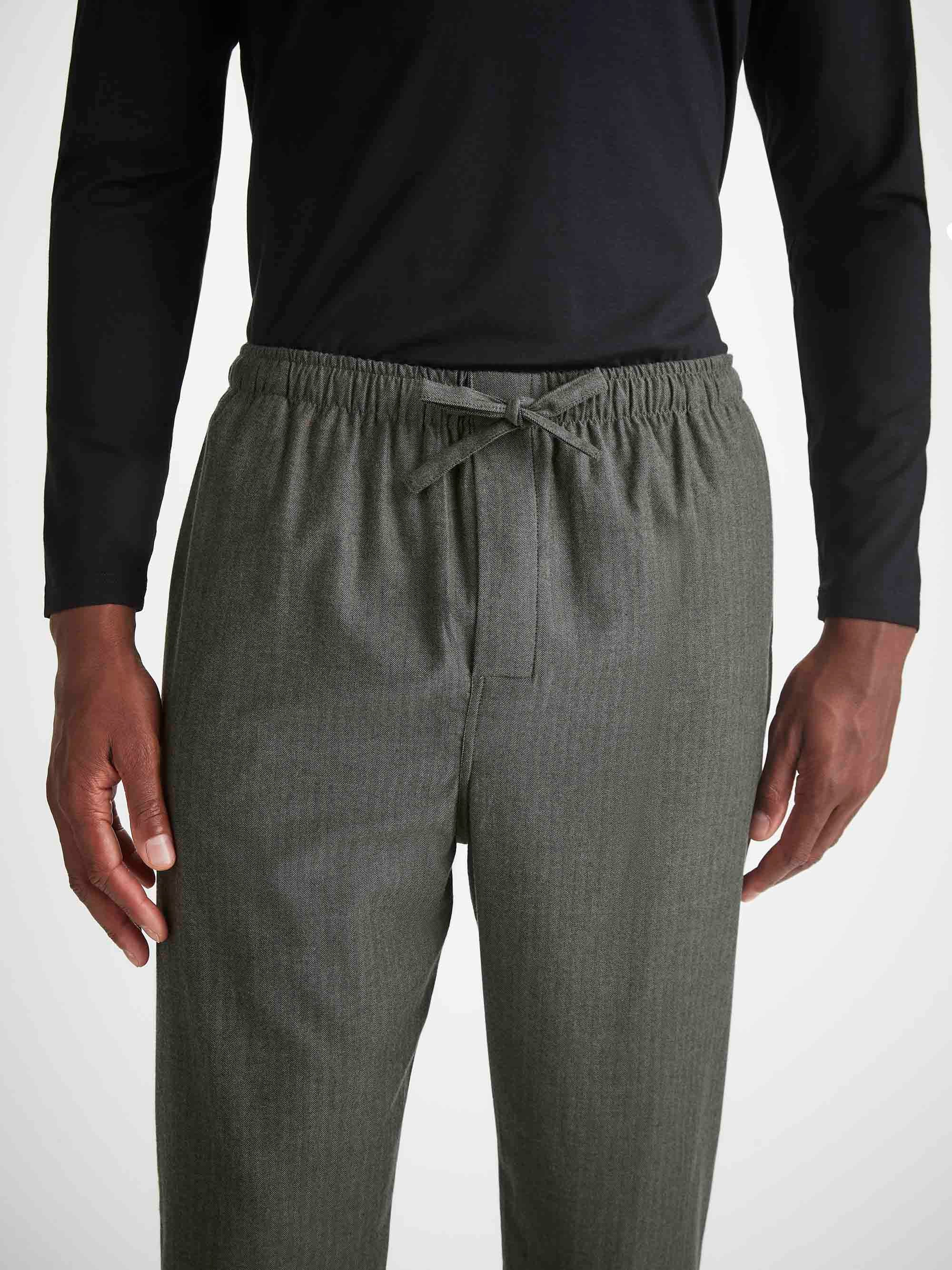 Men's Lounge Pants Balmoral Brushed Cotton Charcoal - 5