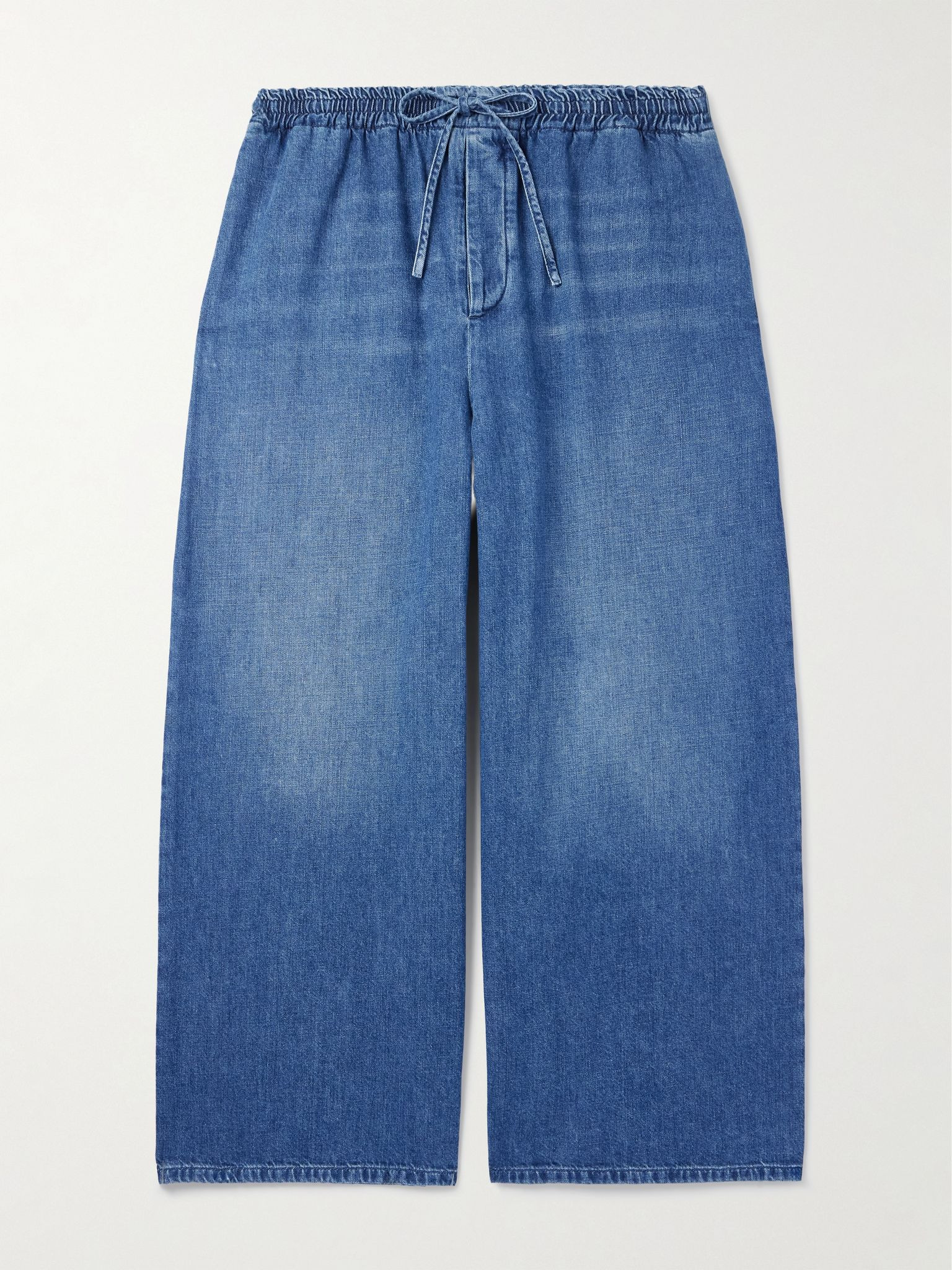 + Paula's Ibiza Wide-Leg Cropped Drawstring Jeans Light blue - 1