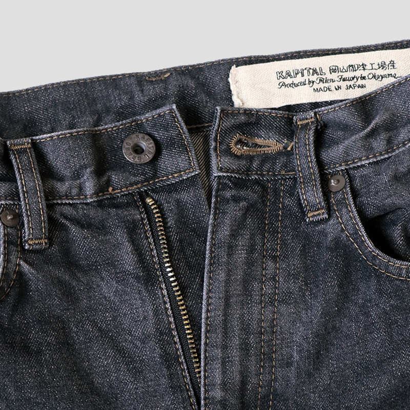 14oz BLACK DENIM 5P FLARE JEANS 4