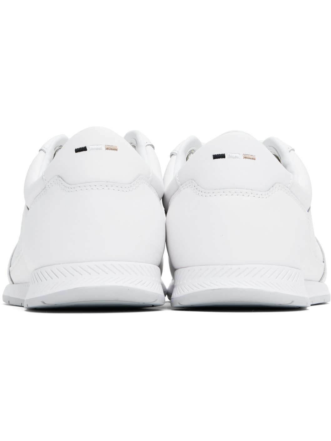 White Nappa-Leather Perforated Details Sneakers - 2