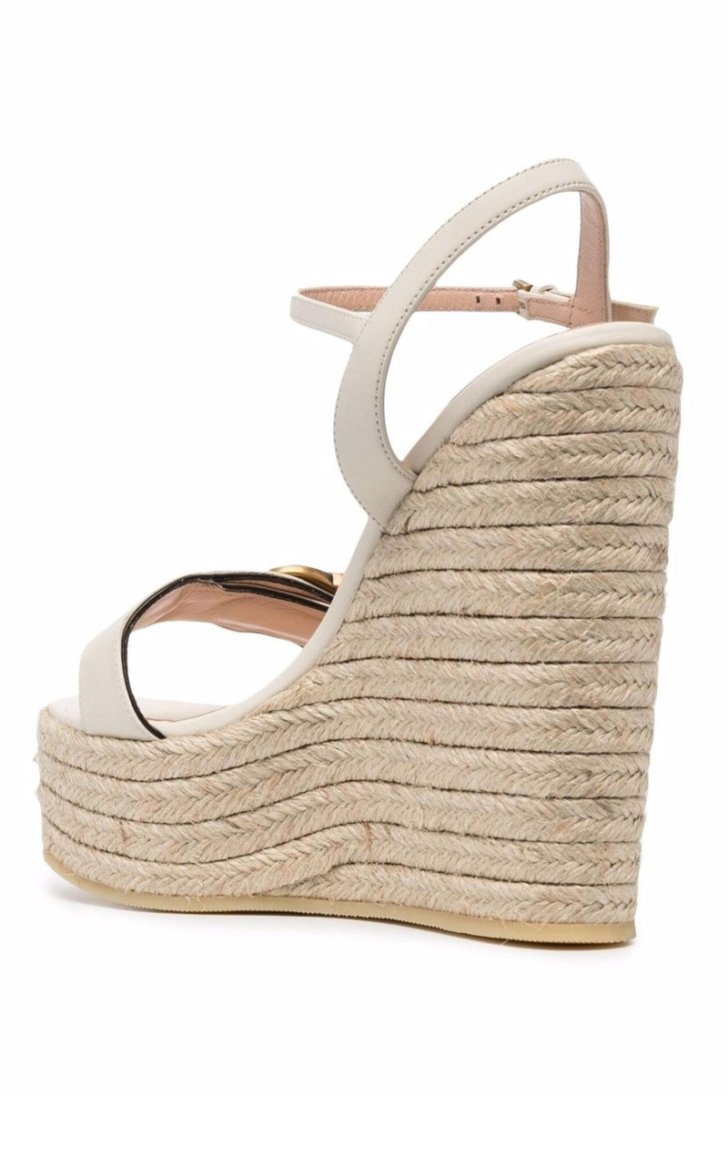 Leather Wedge Espadrille Sandals 4