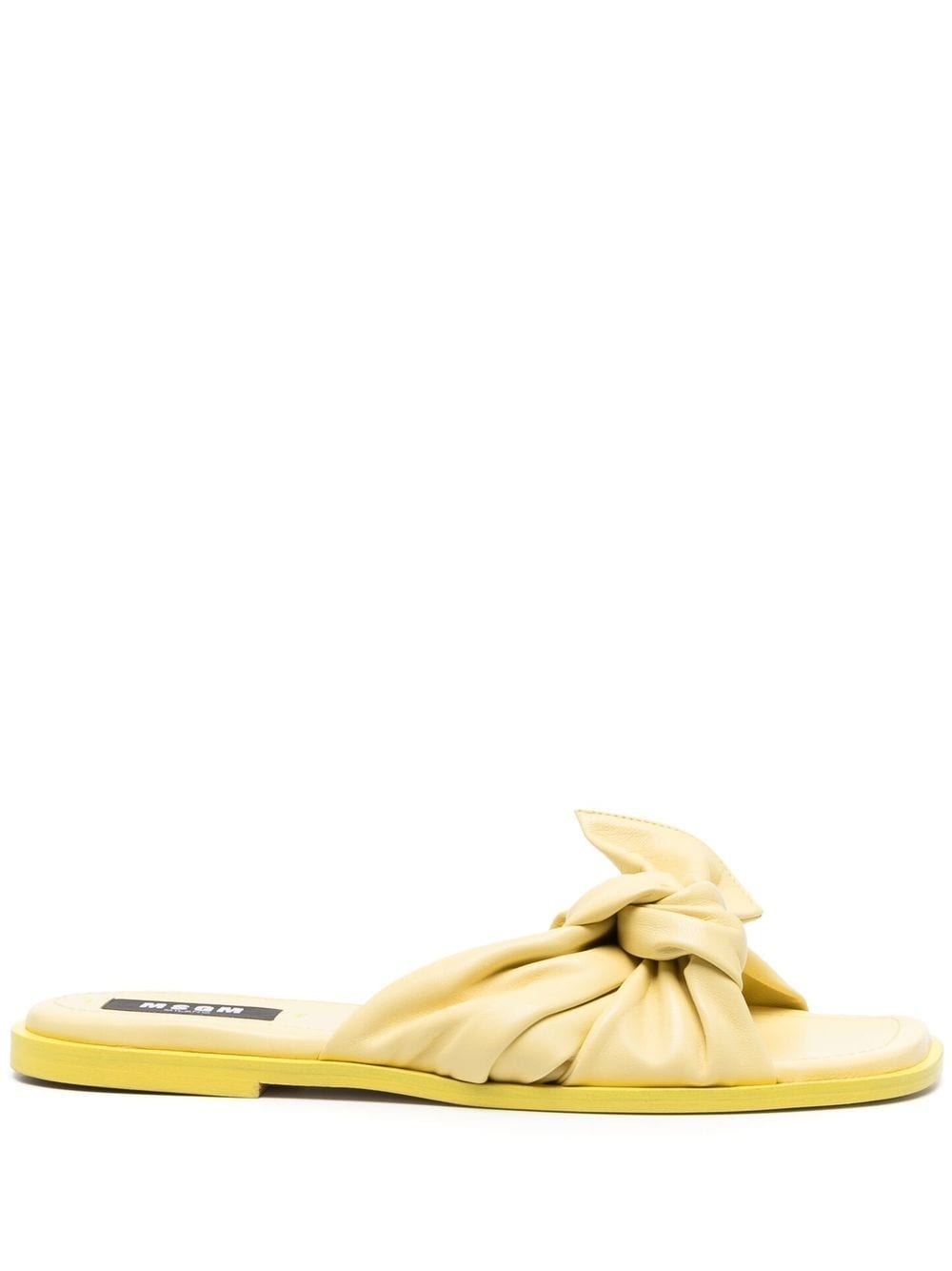 knot-detailing leather slippers - 1