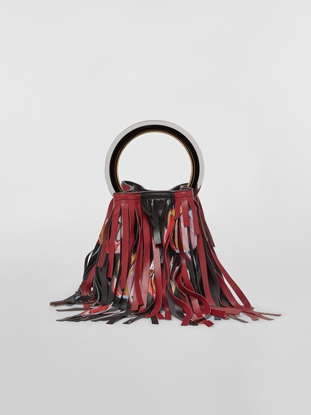 WINDBLOWN PRINT SOFT CALFSKIN PANNIER BAG - 1