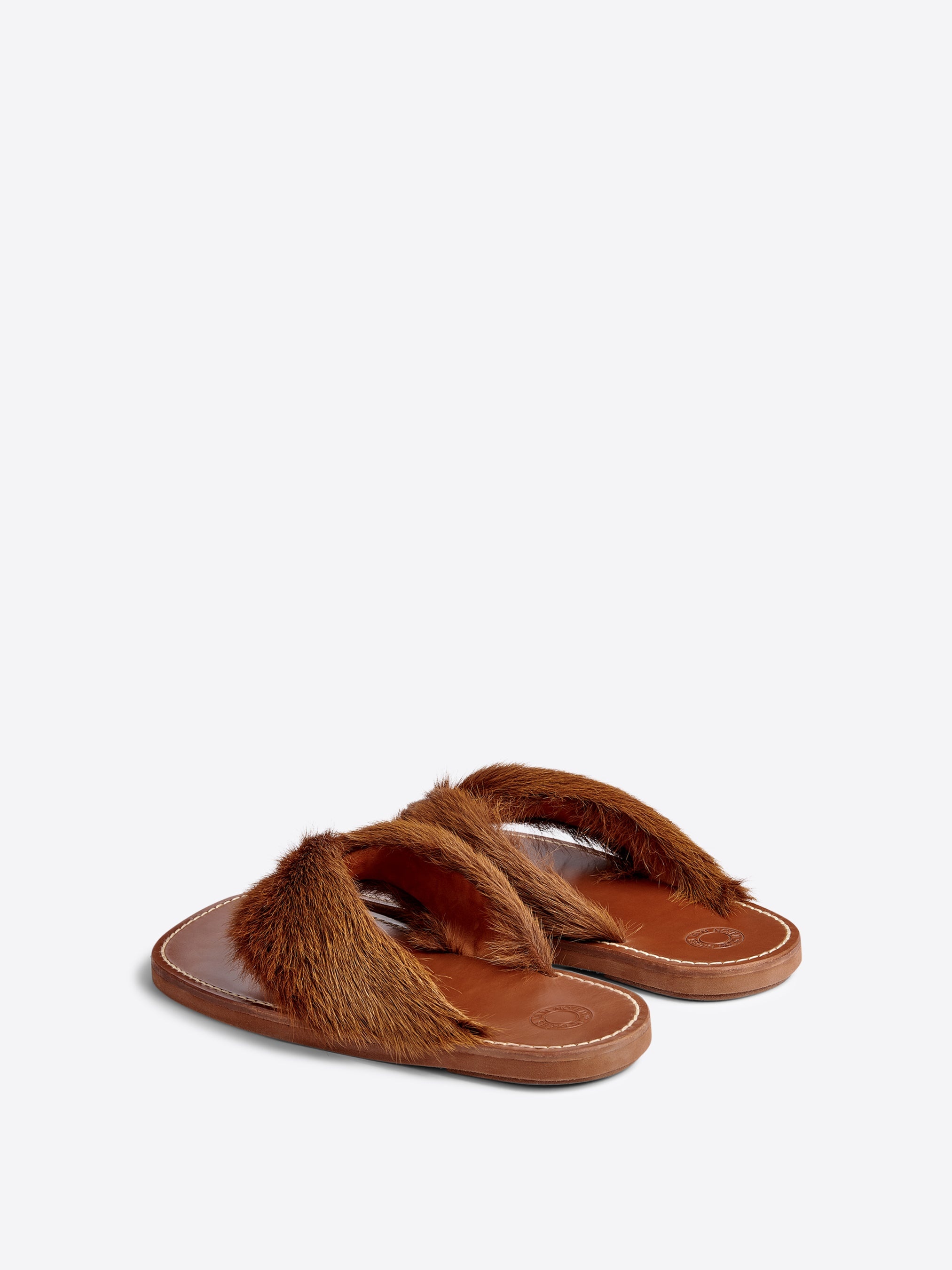 SANDALS IN LEATHER-TRIMMED CALF HAIR - 3