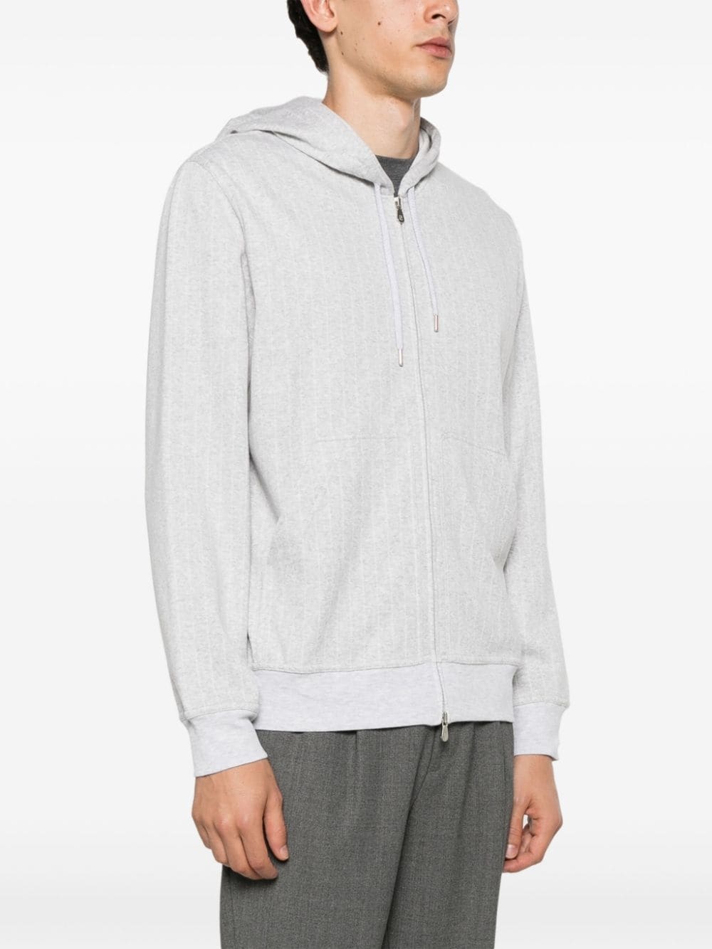 striped zip-up hoodie - 3