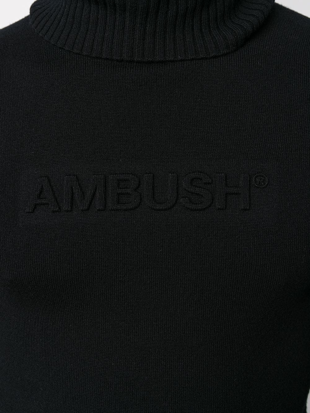 embossed-logo roll-neck jumper - 6