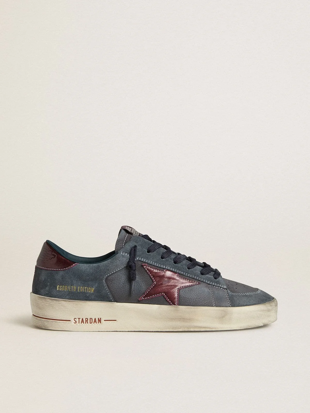 Men's Stardan LTD in anthracite nubuck and blue suede with metallic leather star - 1