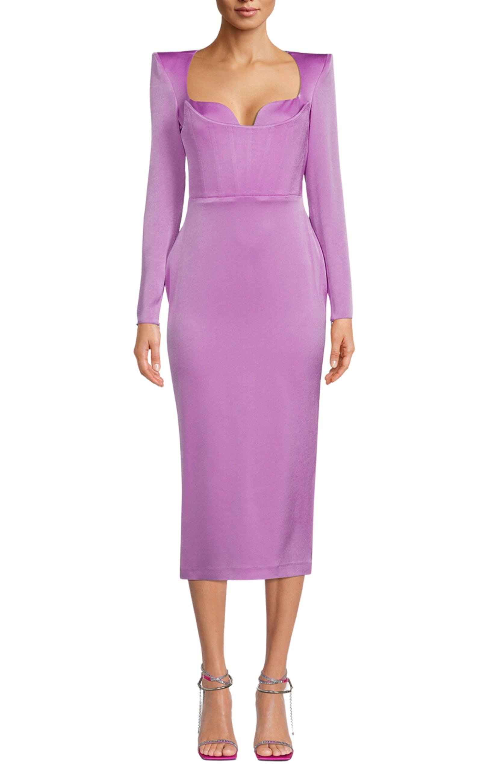 Blythe Satin Crepe Corset Dress - 2