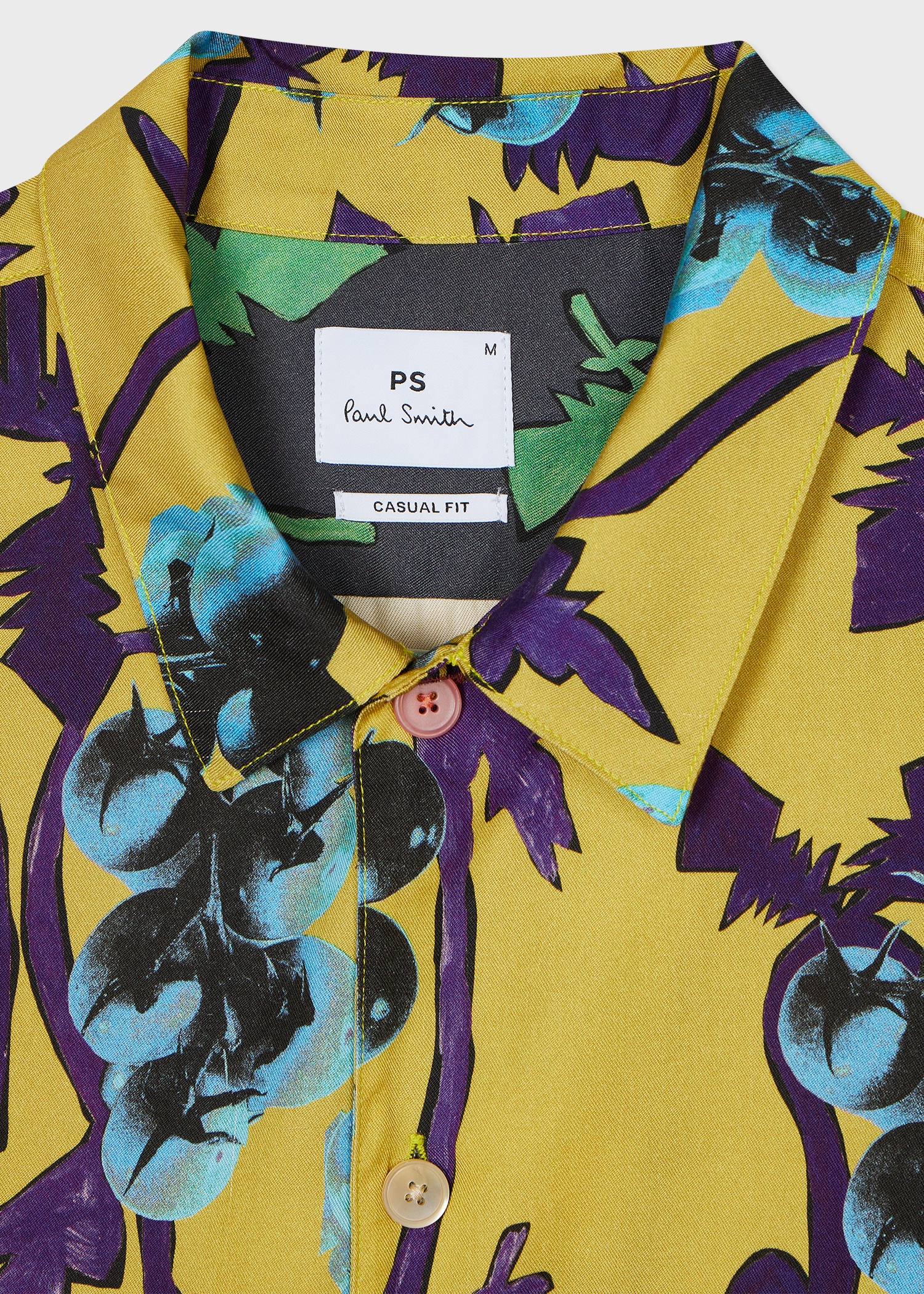 Yellow Chartreuse 'Tomato Vine' Print Shirt - 2