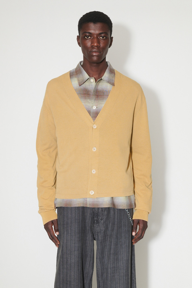 Our Legacy Academy Cardigan Wet Sand Crunchy Cotton outlook