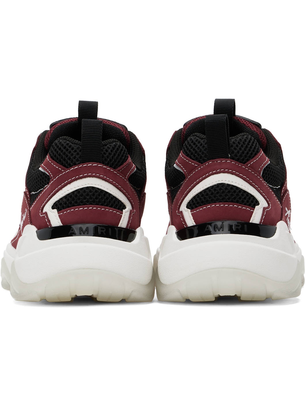 White & Burgundy Bone Runner Sneakers - 2