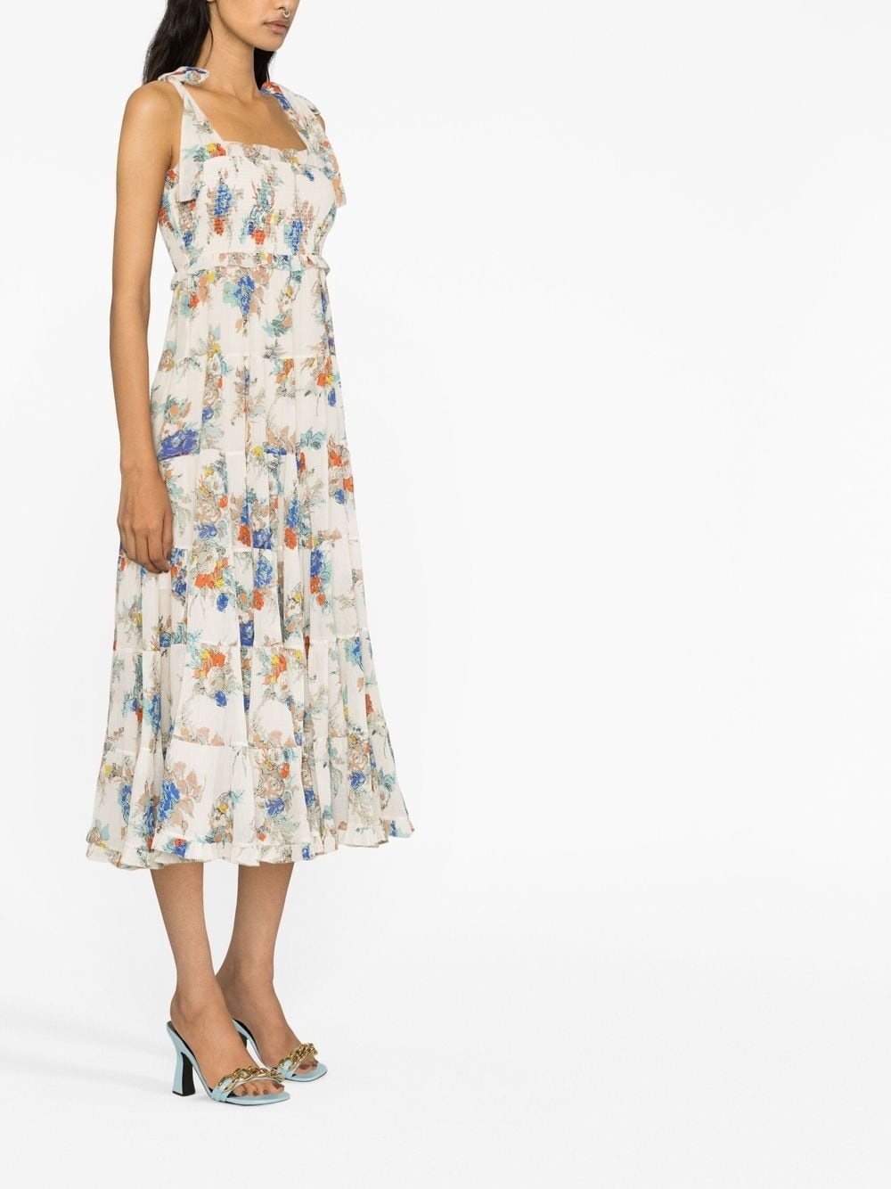 floral-print sleeveless dress - 3