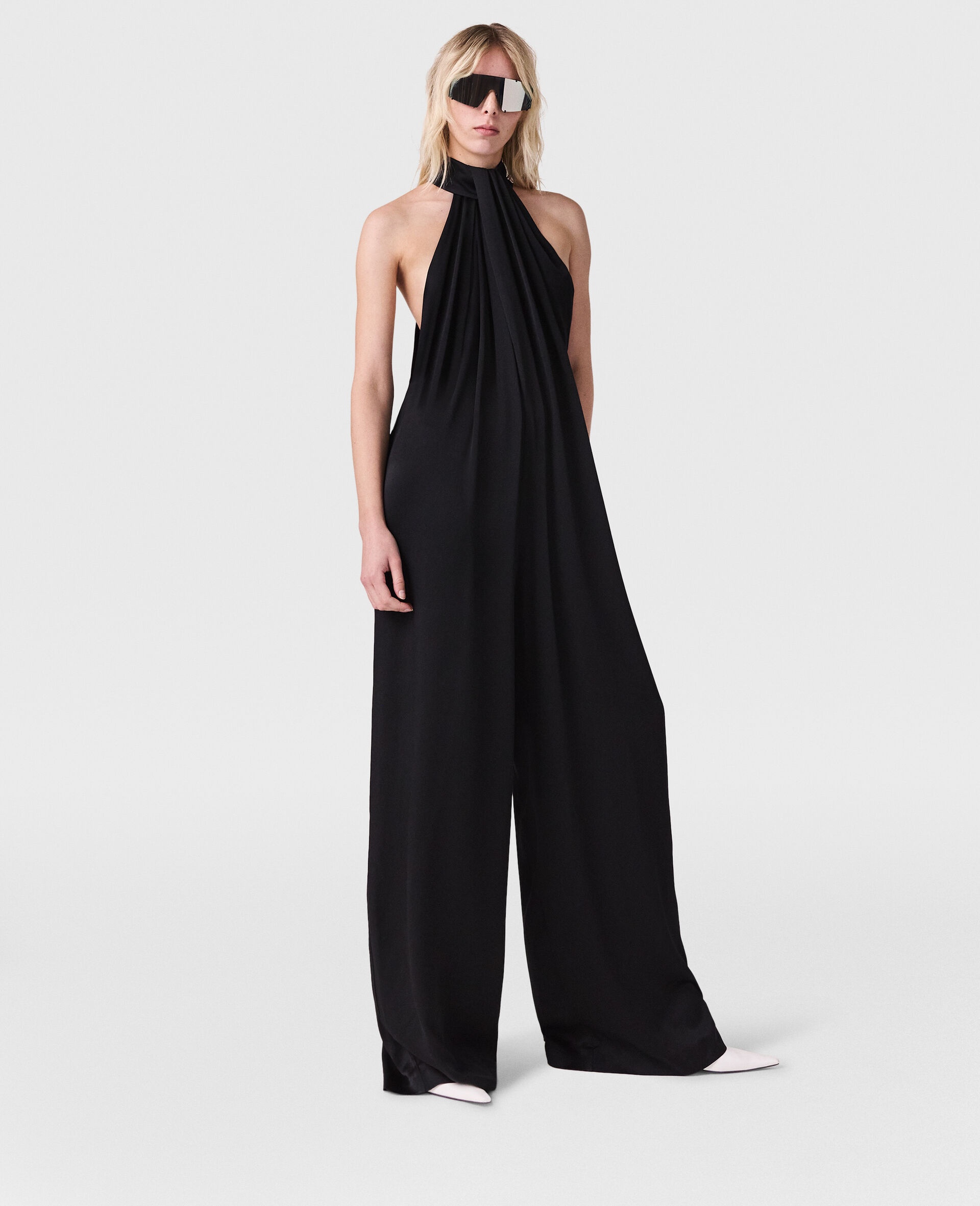 Halterneck Panel Jumpsuit - 2