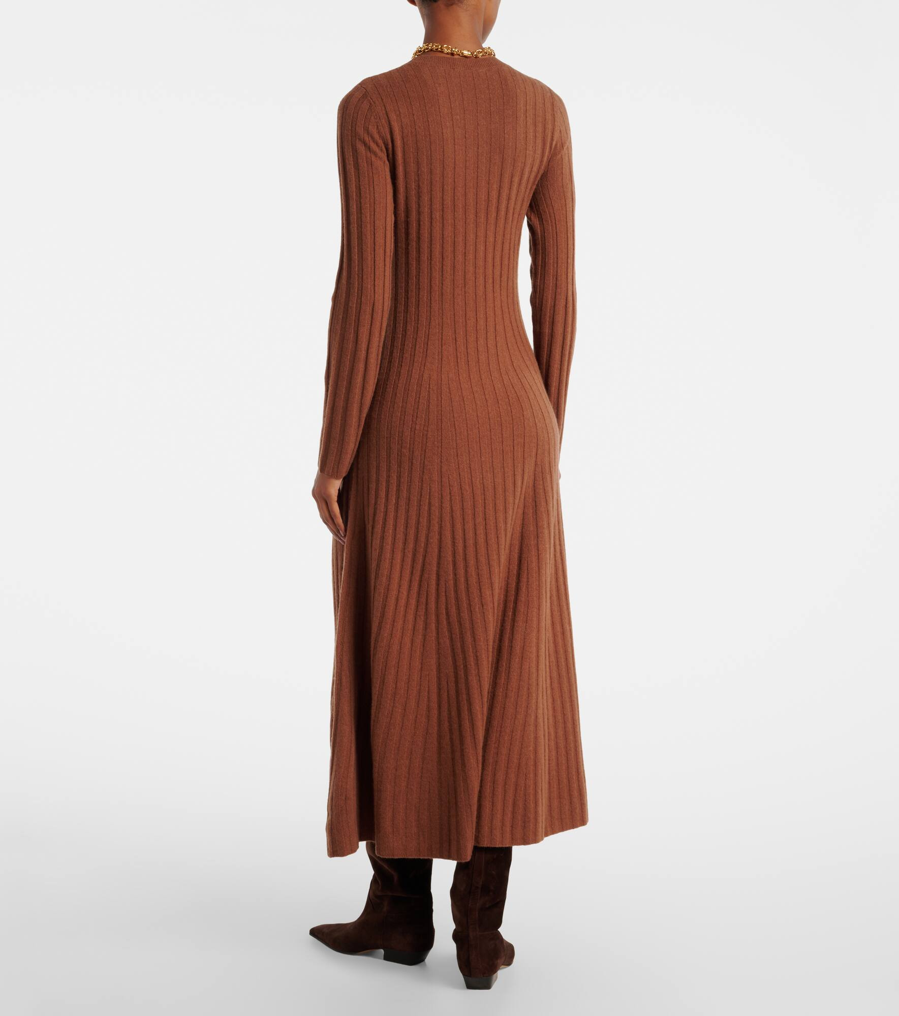 Gia ribbed-knit wool and cashmere maxi dress - 3