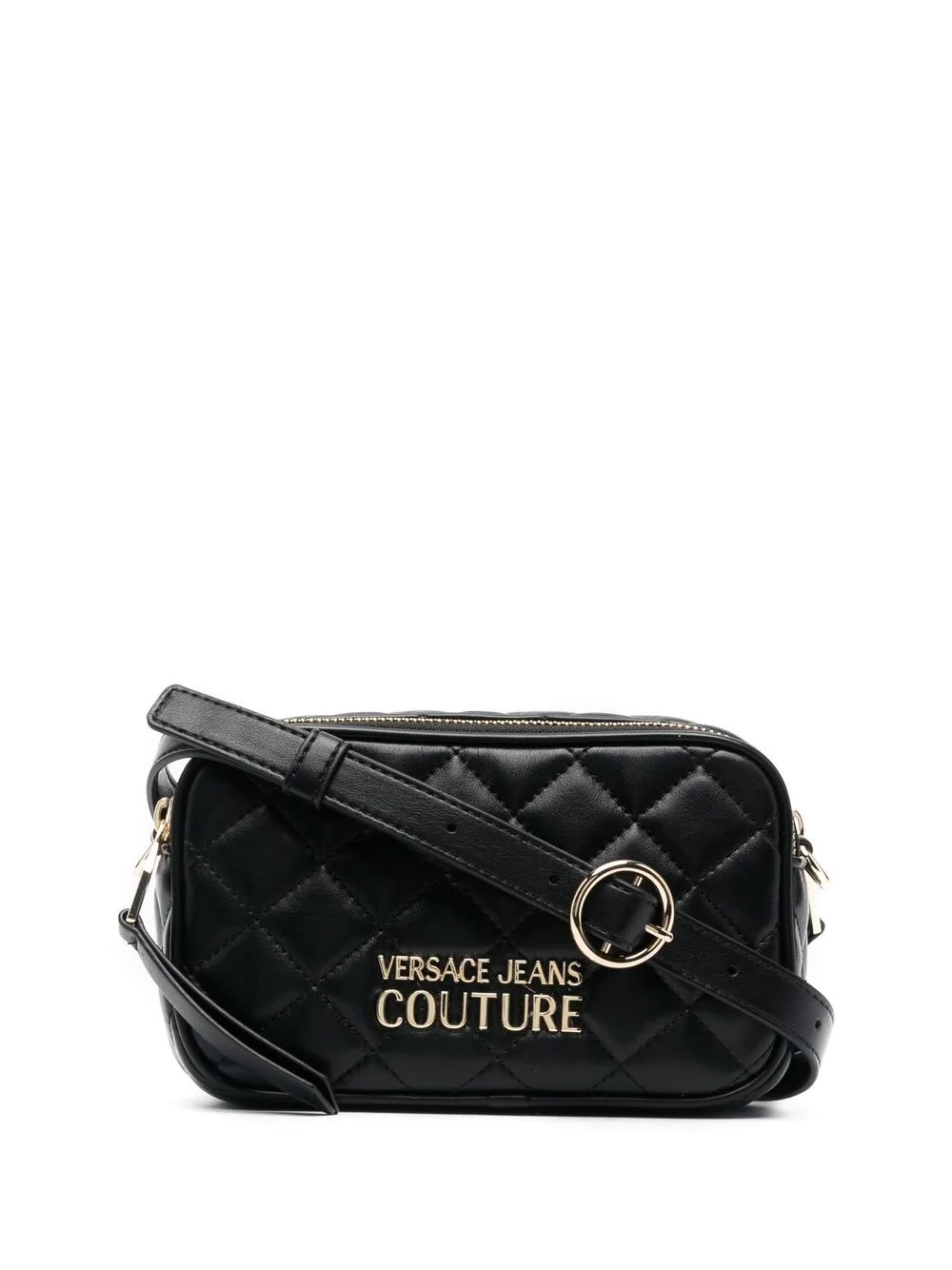 quilted logo plaque crossbody bag - 1