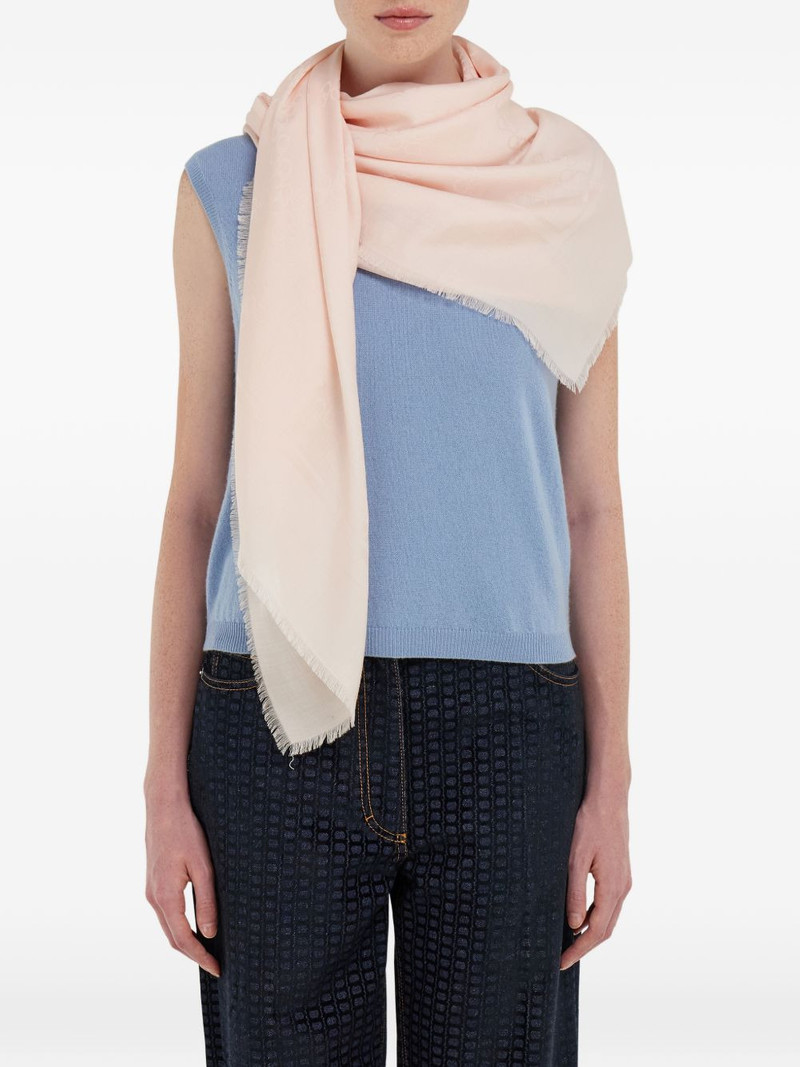 FERRAGAMO Gancini jacquard fringed scarf outlook