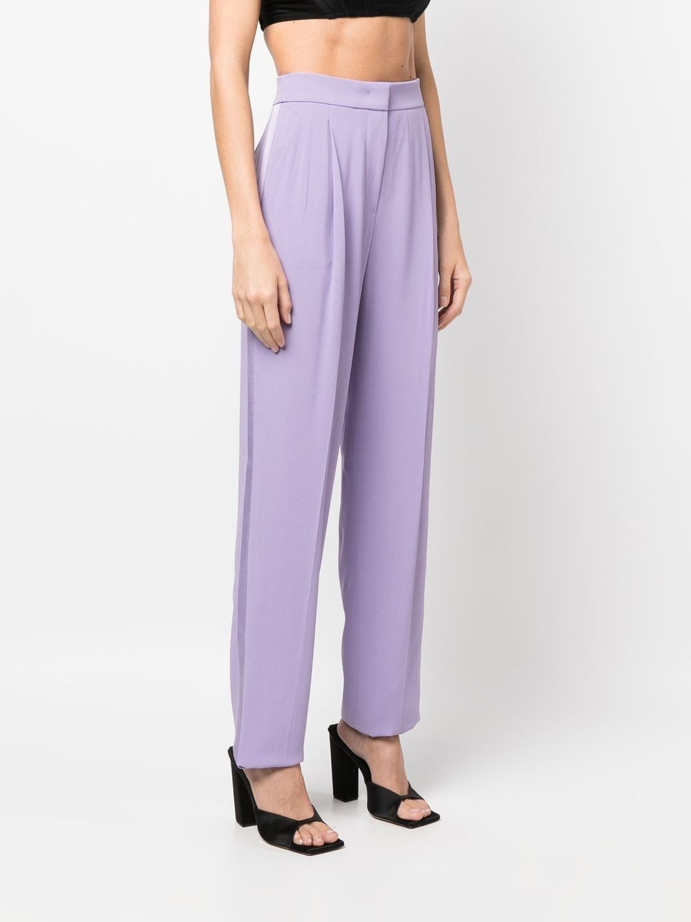 side-stripe straight leg trousers - 3