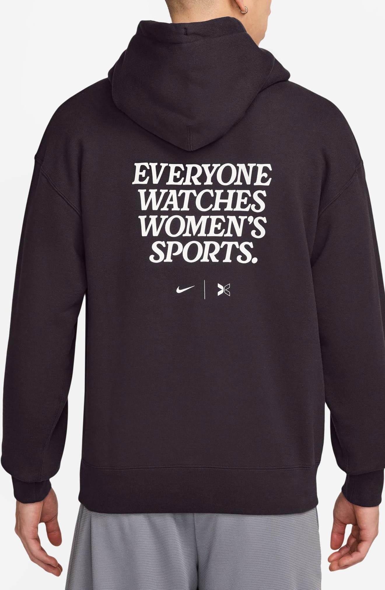 Nike EWWS Cotton French Terry Hoodie in Off Noir/White at Nordstrom - 2