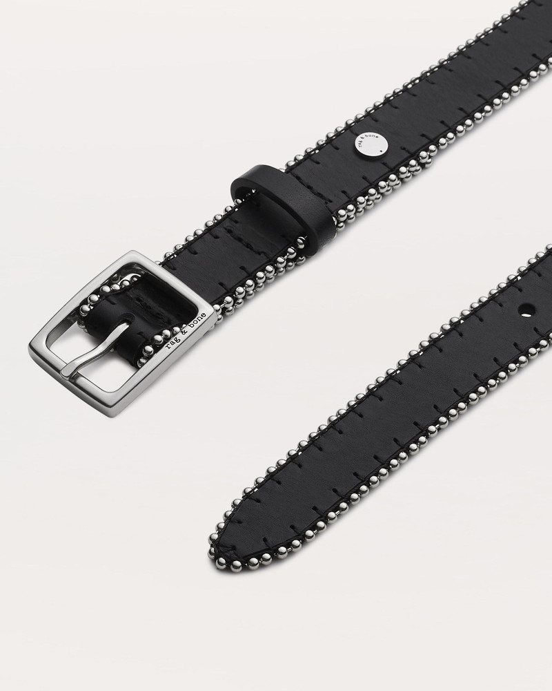 Beaded Chain-Trimmed Baby Boyfriend Leather Belt 3