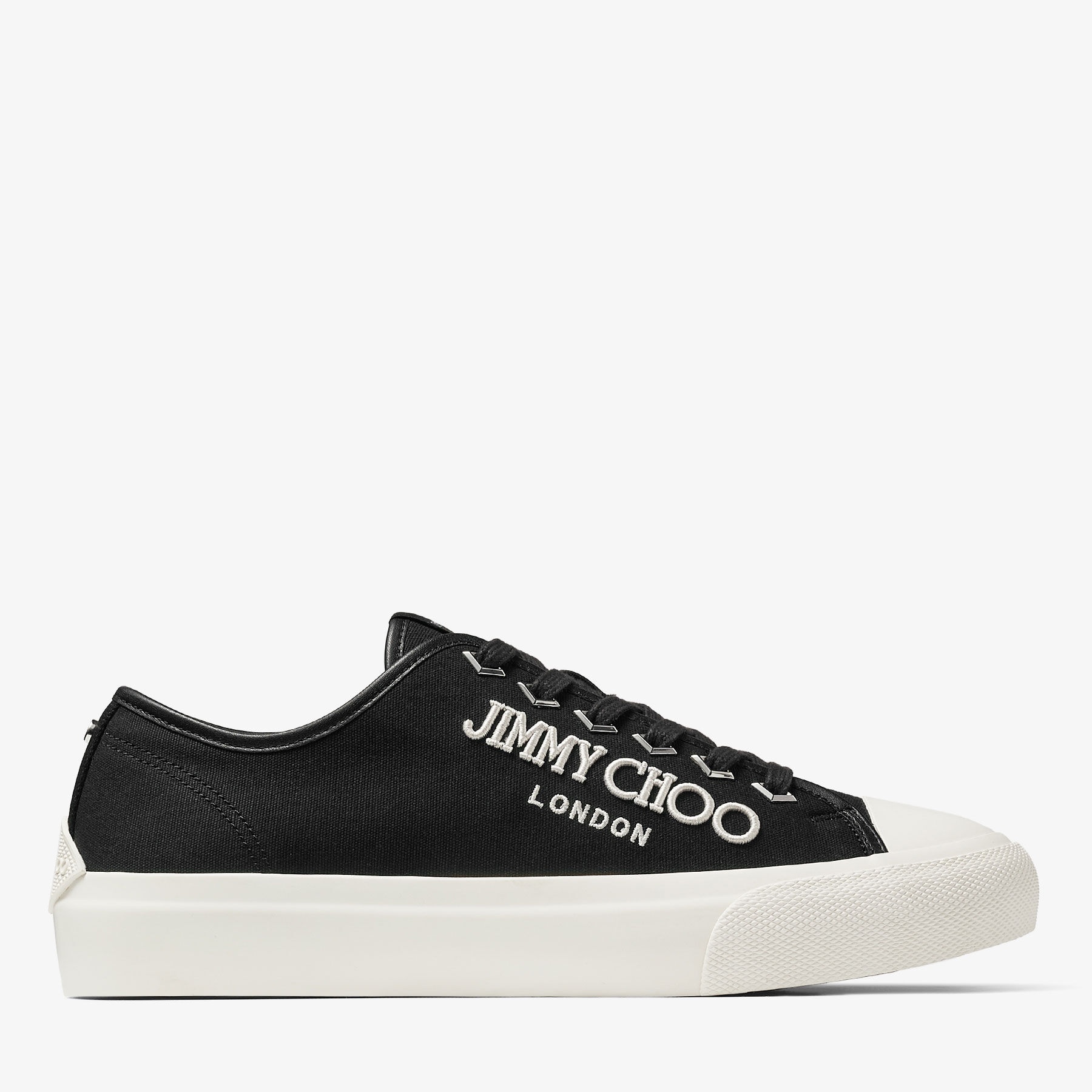 Palma/M
Black and Latte Canvas Low-Top Trainers with Embroidered Logo - 1