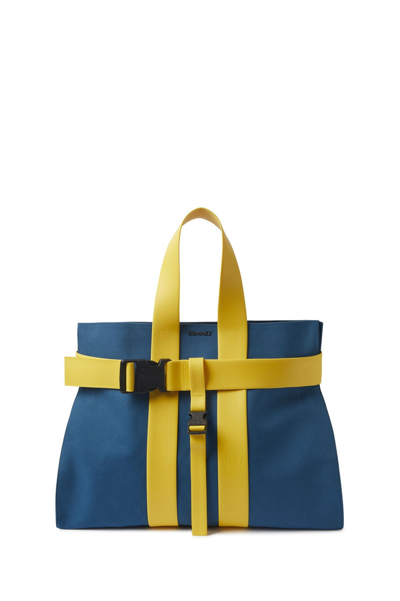 PARALLELEPIPEDO MESSENGER BAG / petrol blue & yellow 1