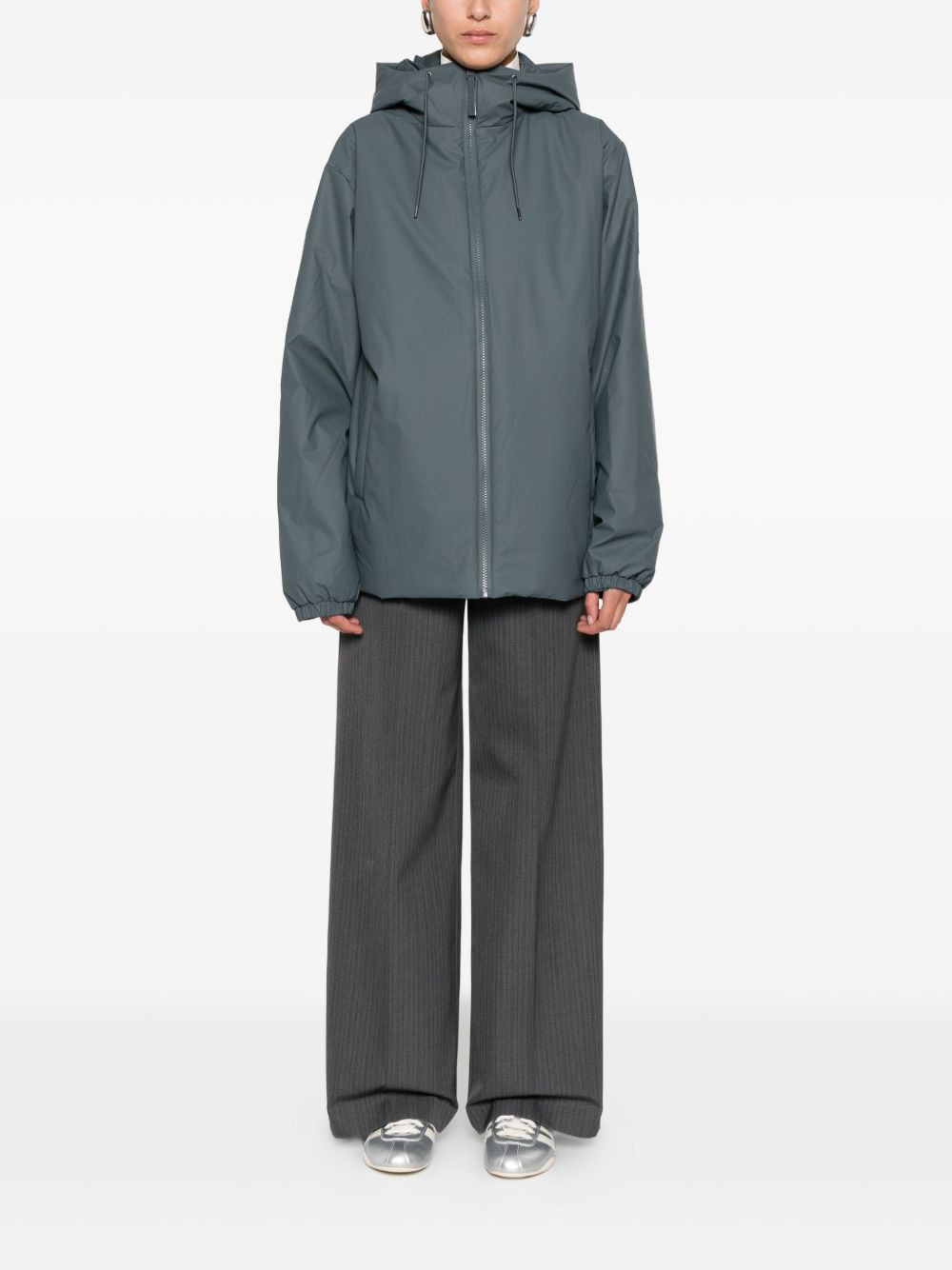 hooded zip-front rain jacket - 2