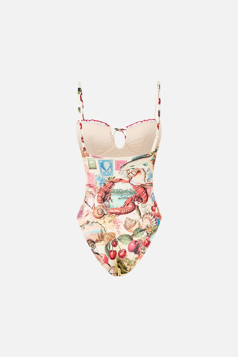 RUCHED CUP UNDERWIRE ONE PIECE WITH TIE FRONT - 7