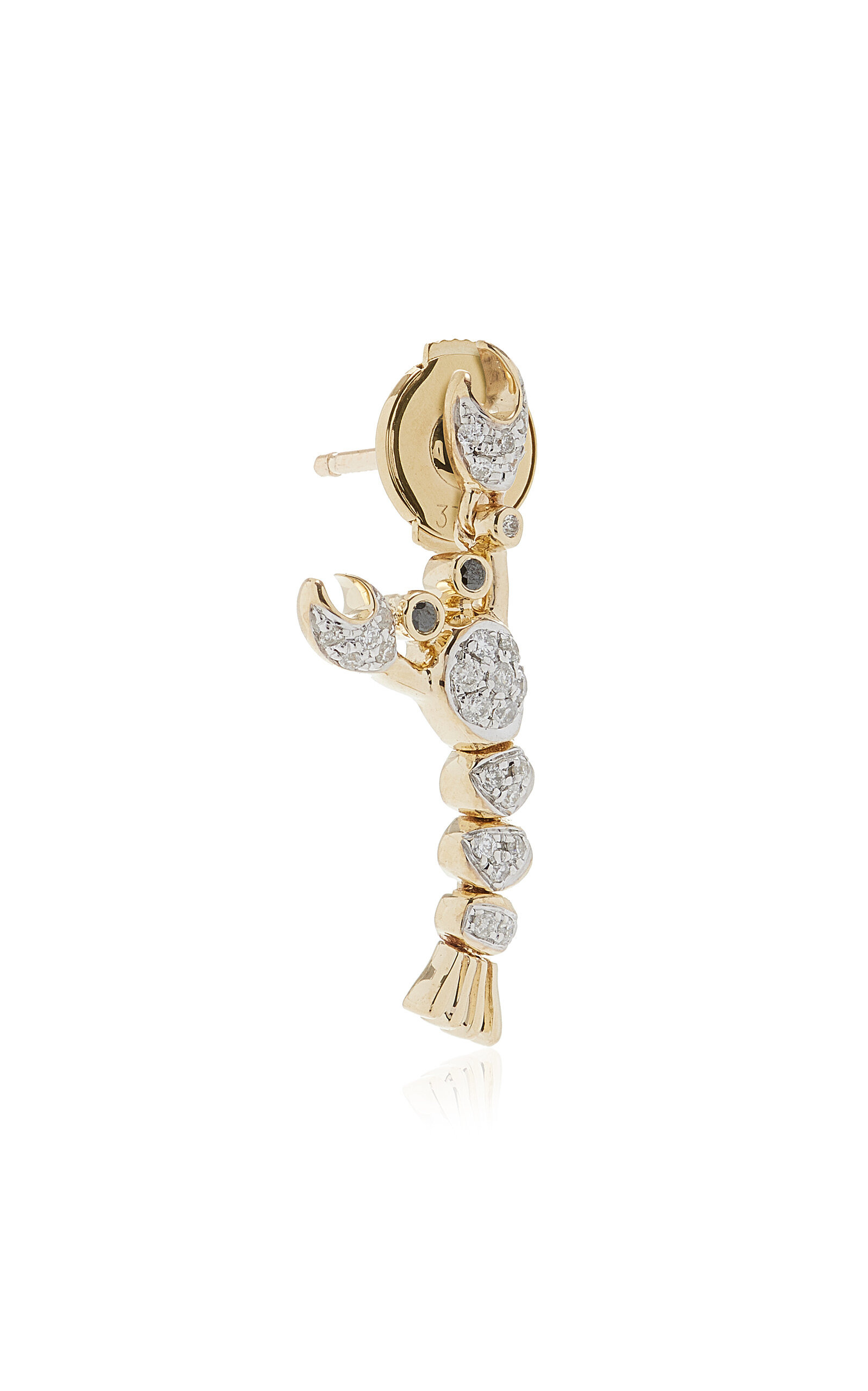 Lobster 9K Yellow Gold Diamond Single Earring yellow - 3
