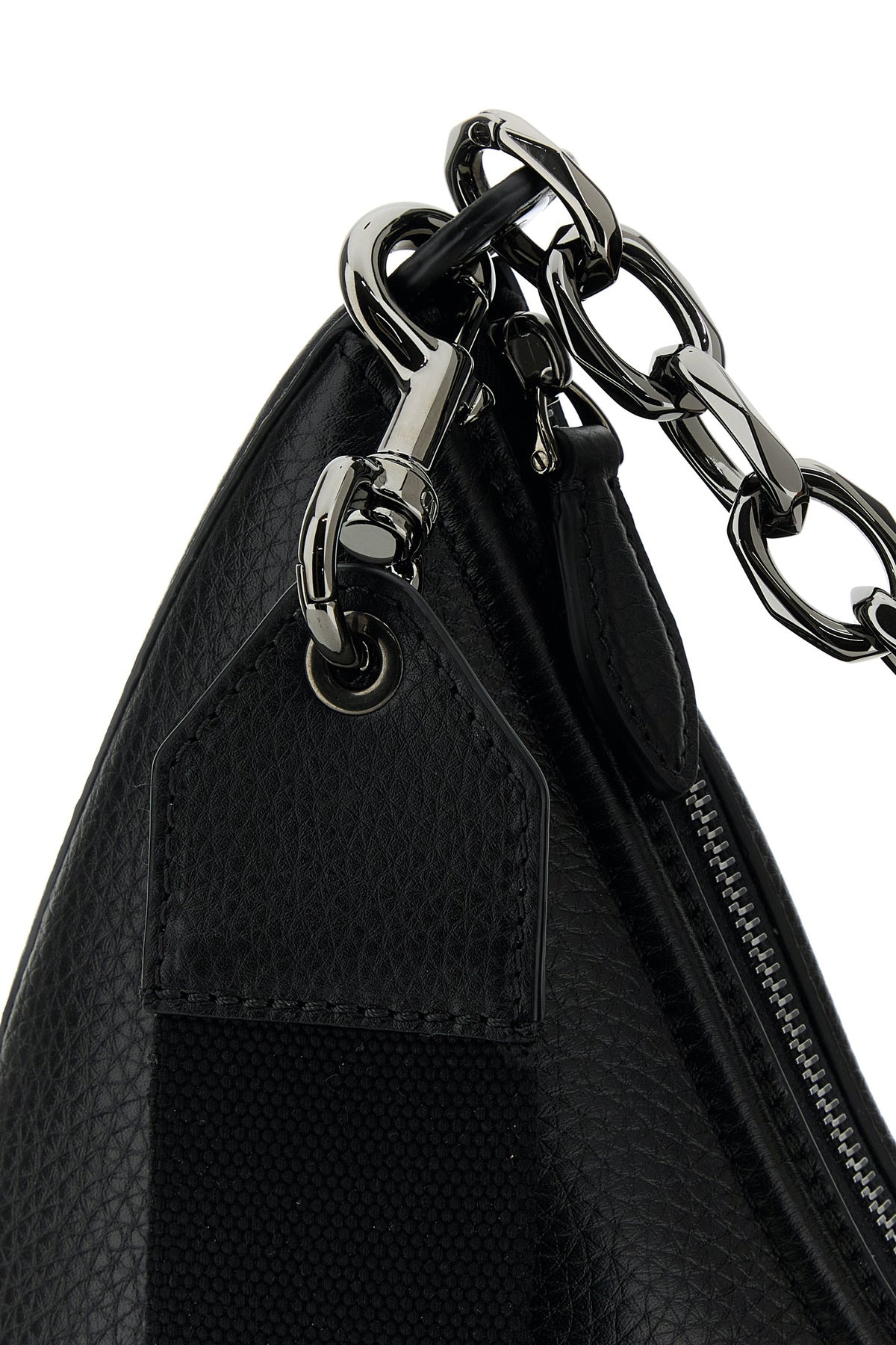 Black leather Hobo VLogo Moon shoulder bag - 4