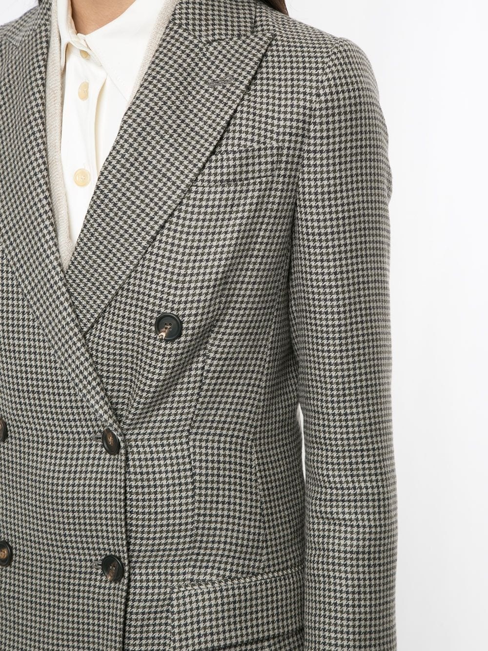 double-breasted houndstooth coat - 5