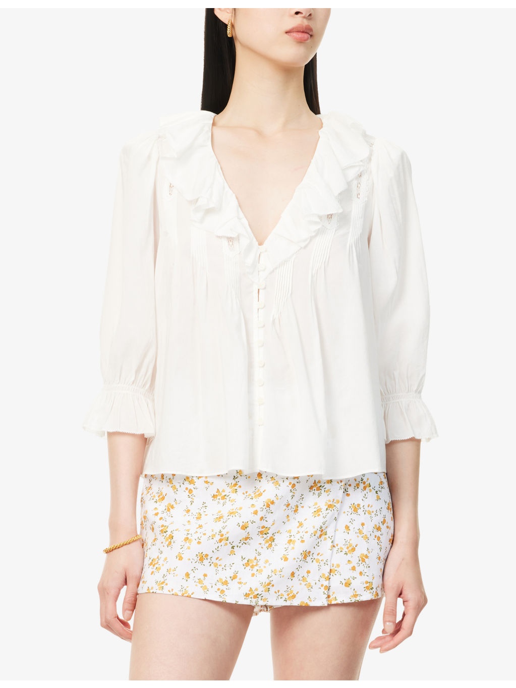 Perry Frill-Collar Cotton-Blend Top - 3