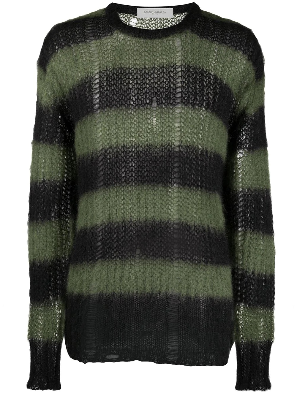 striped mohair-blend jumper - 1