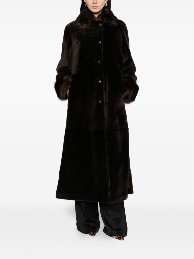 NOUR HAMMOUR Enya buttoned collared coat outlook