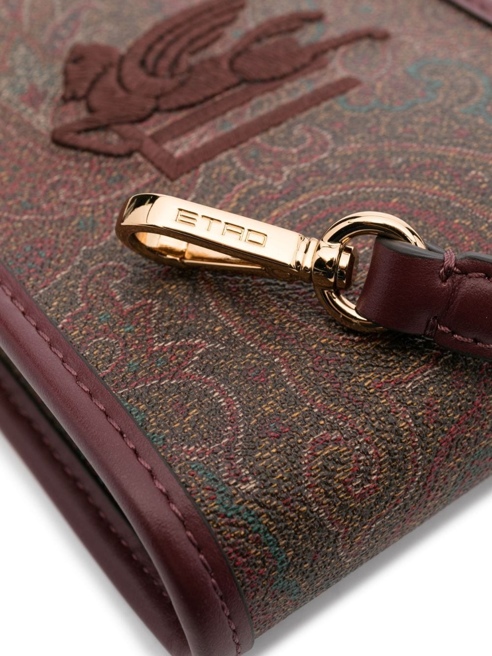 logo-embroidered paisley-print crossbody bag - 4