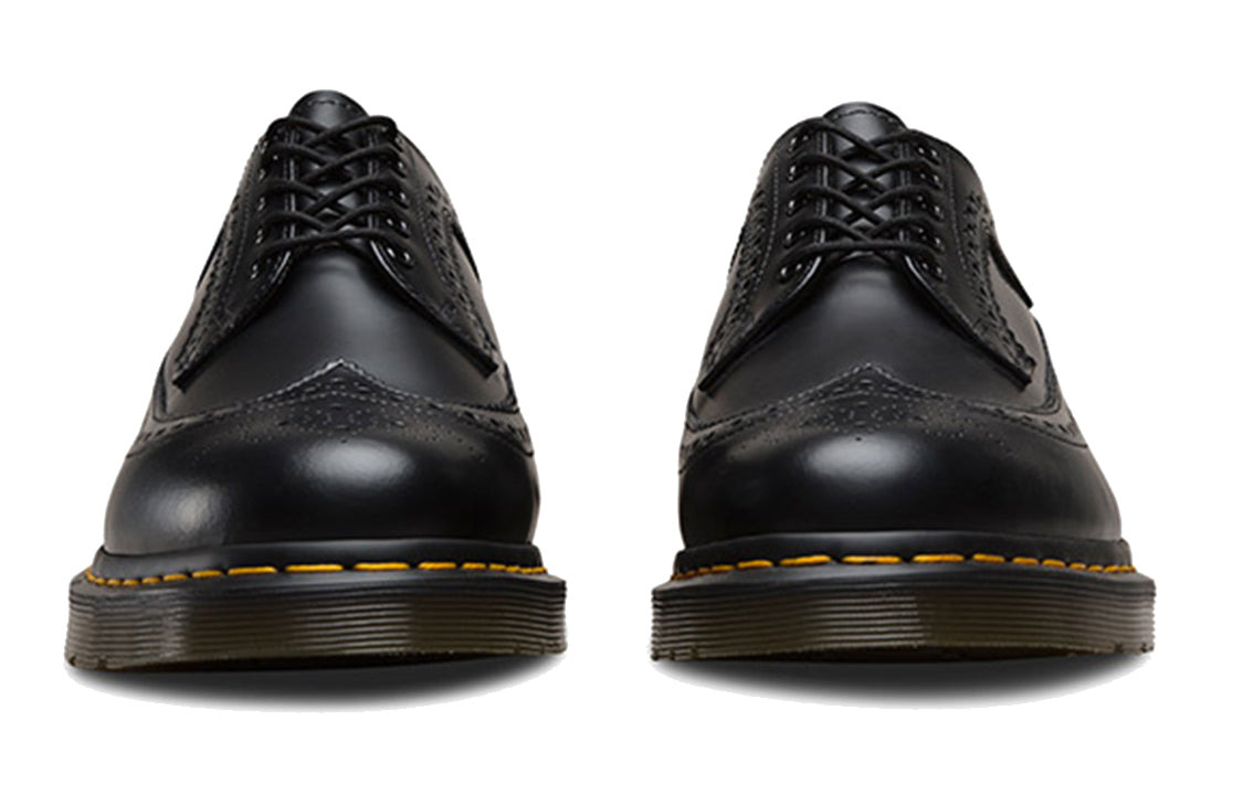 Dr. Martens 3989 Yellow Stitch Smooth Leather Brogue 'Black' 22210001 - 3