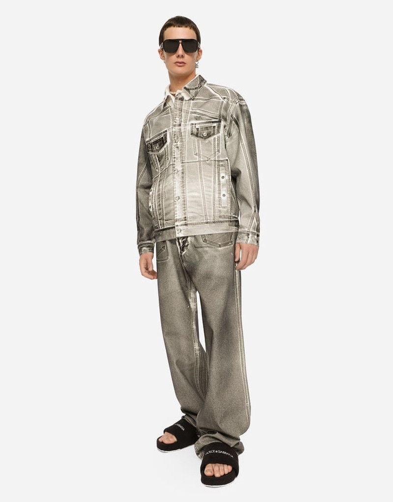 Dolce & Gabbana Coated gray straight-leg jeans outlook