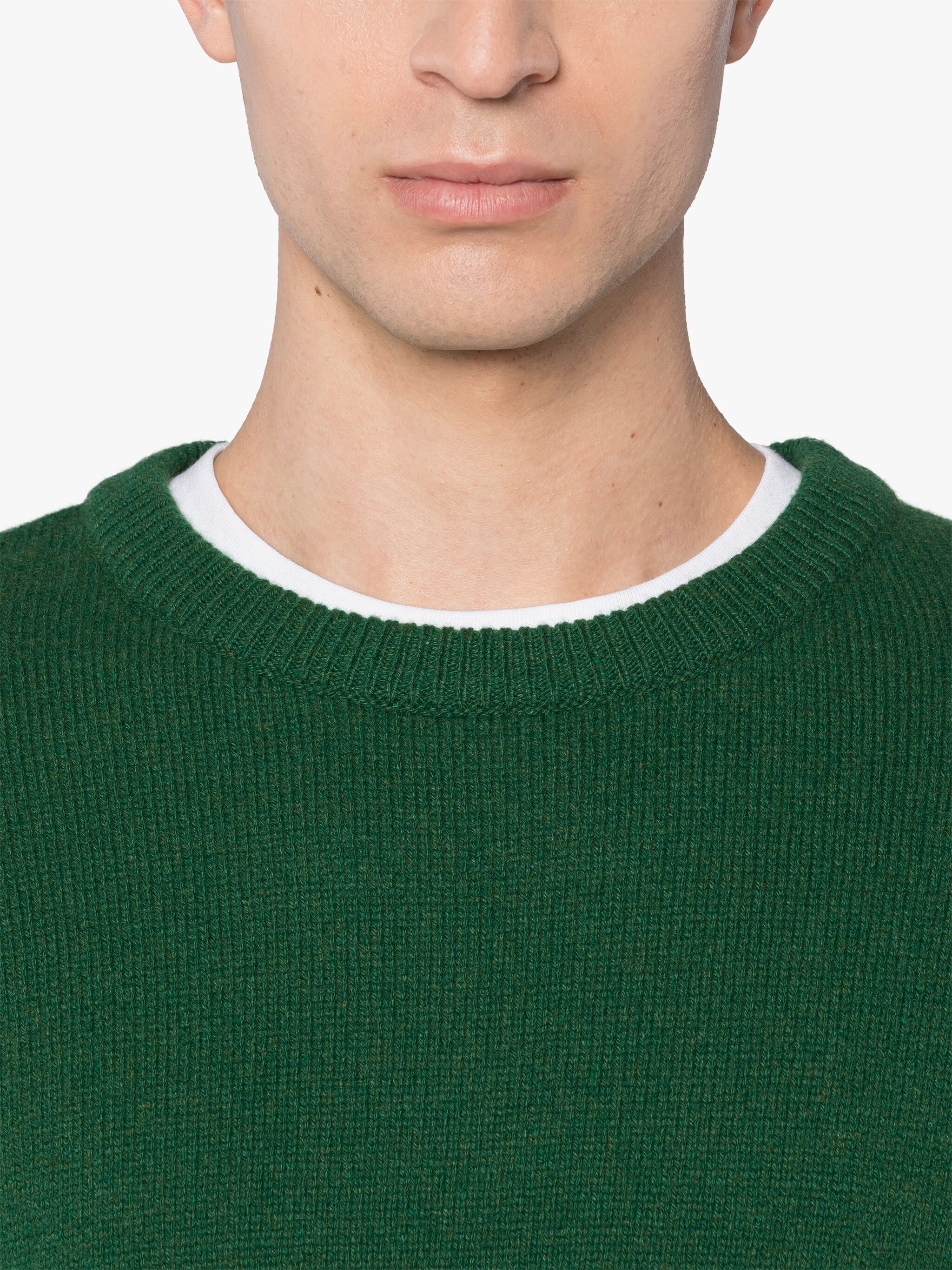 HOLKHAM GREEN CASHMERE CREWNECK SWEATER - 5