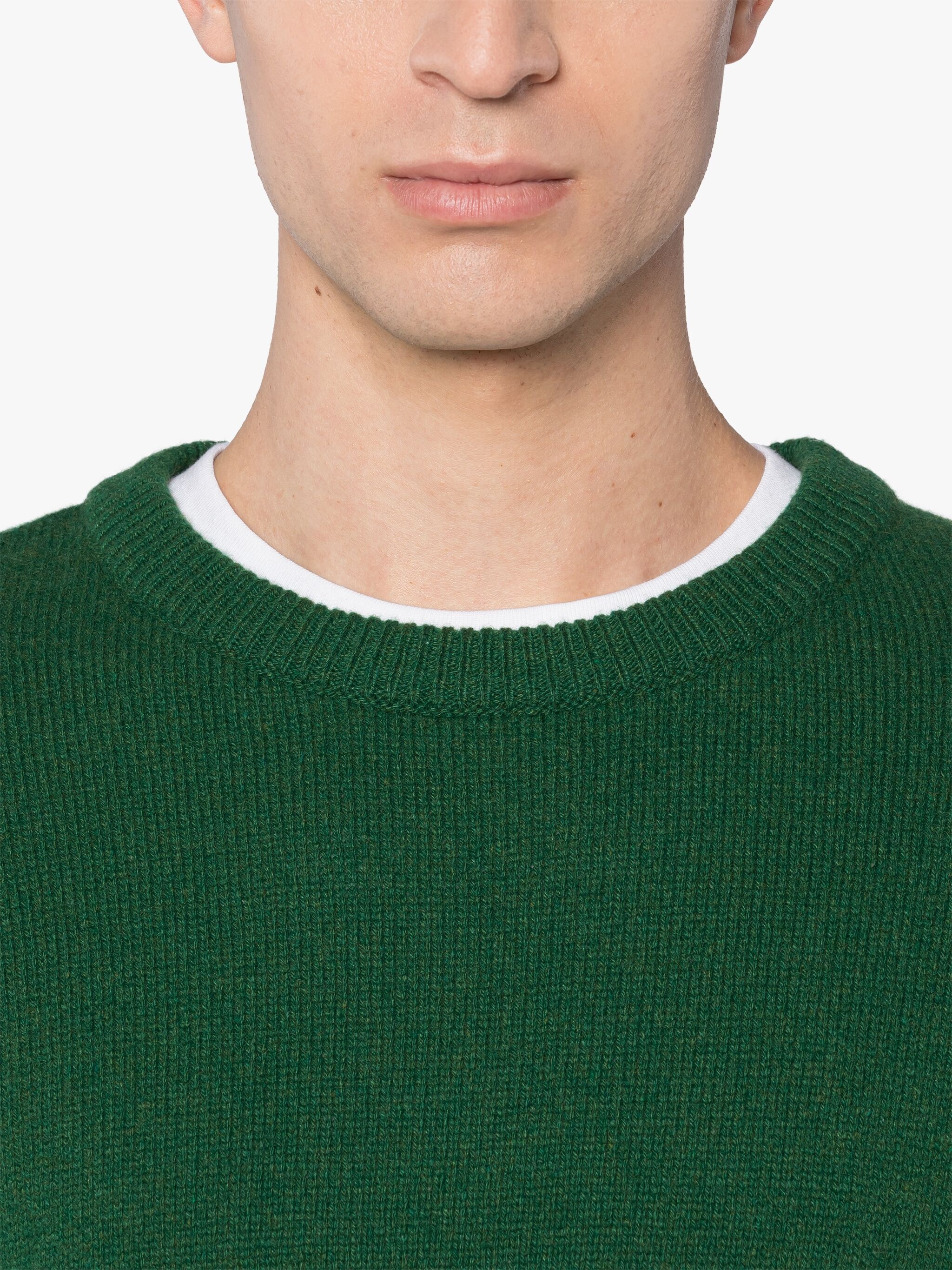 HOLKHAM GREEN CASHMERE CREWNECK SWEATER - 5