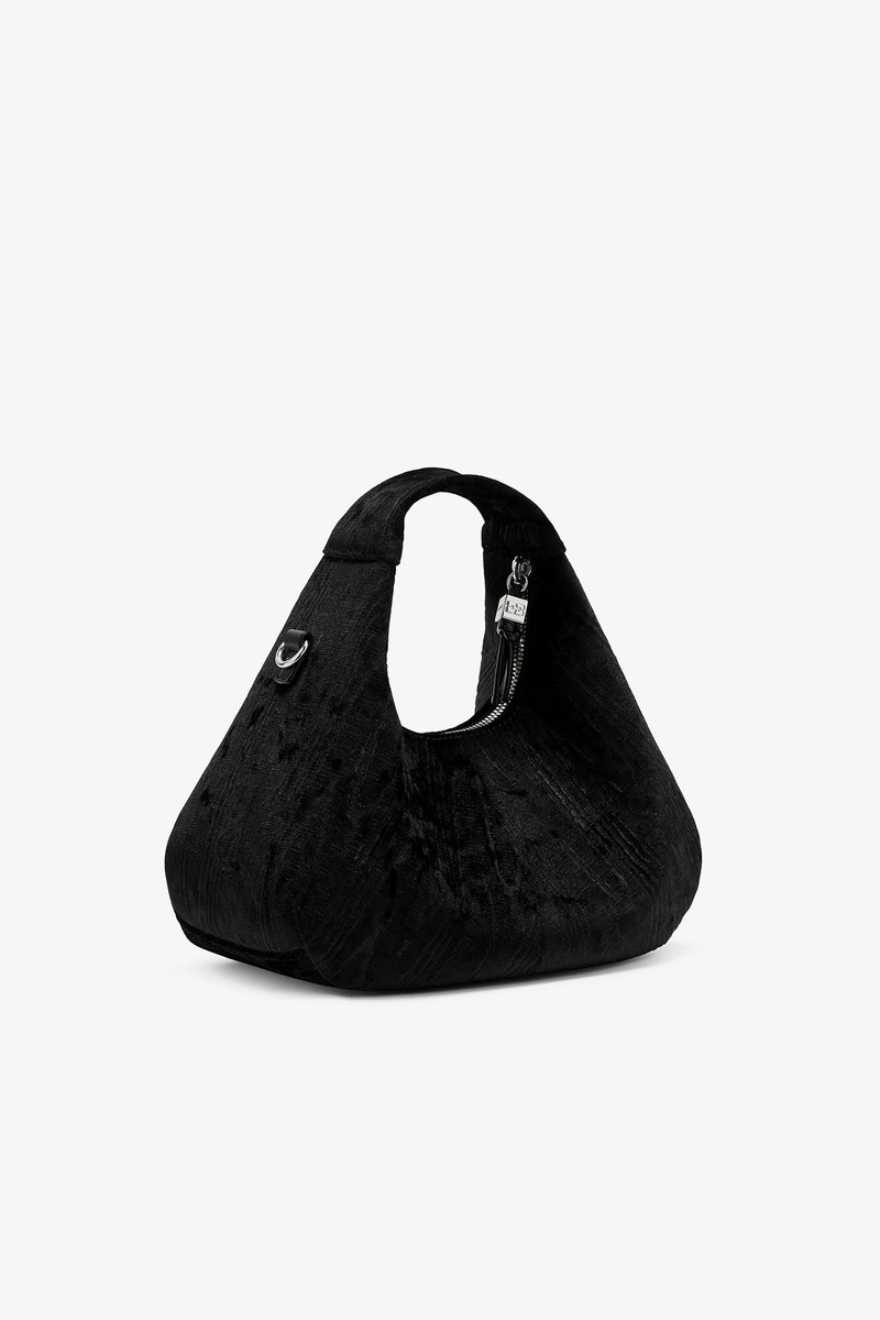 GANNI VELVET MOIRE MINI HOBO BAG outlook