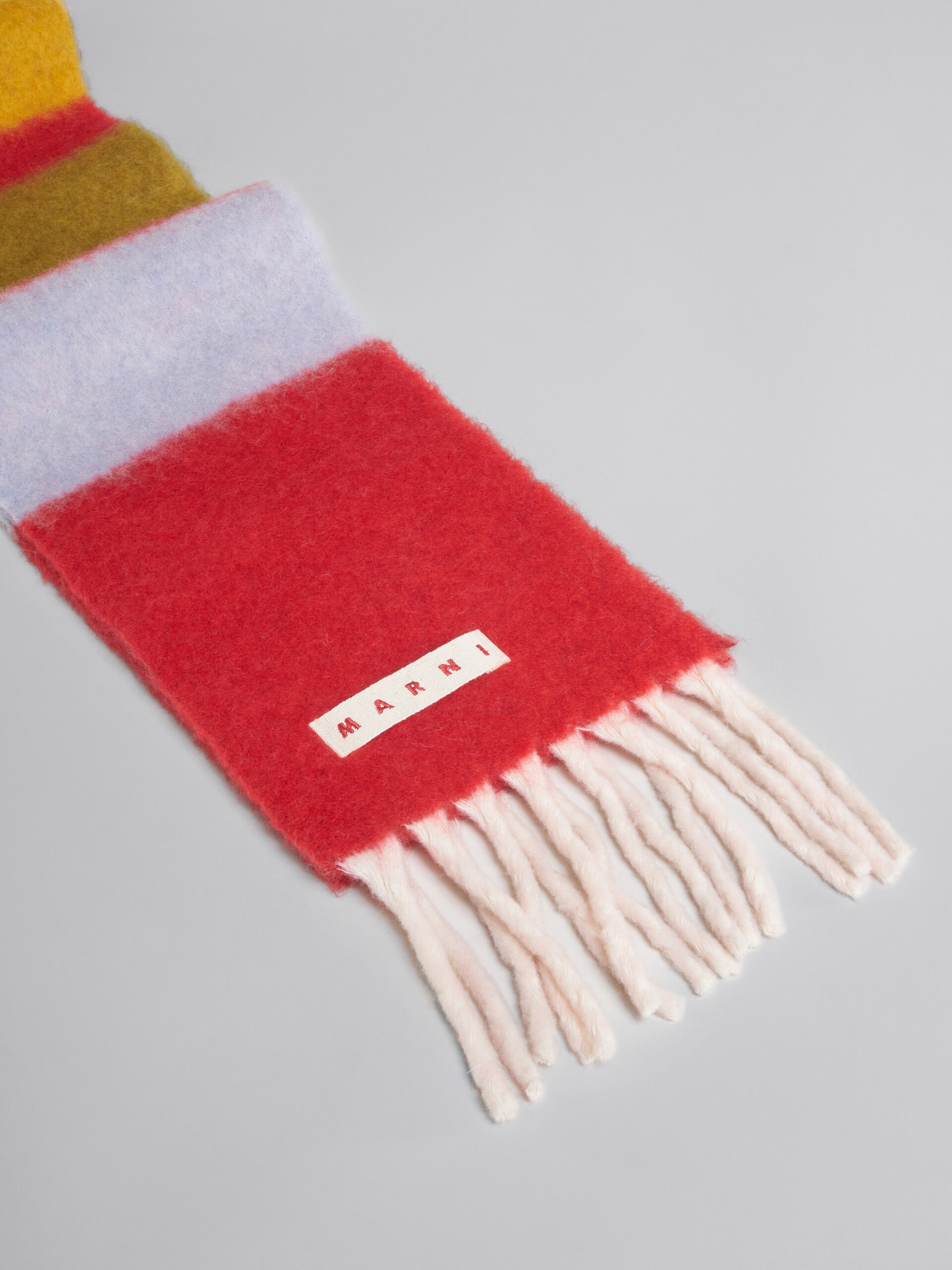 RED ALPACA STRIPED SCARF - 3